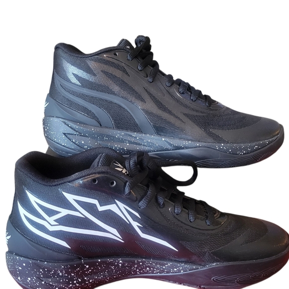 PUMA Lamelo Boll MB.02 Oreo Black and White High-Top Sneakers Basketball